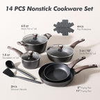 SENSARTE Pots and Pans Set Non stick, Non toxic Healthy Induction Cookware Sets - Image 3