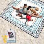 WIWIGO Beach Blanket Waterproof Sandproof Beach Mat 79" X 83"/10'x9'for 2-8 - Image 6