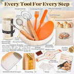 Sourdough Bread Baking Supplies, Sourdough Starter Kit, Bread Proofing Basket - Image 2