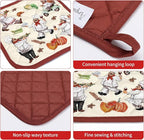 Chef Oven Mitts and Pot Holders Sets 4Pcs, 100% Cotton Heat Resistant, Extra - Image 3