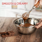 Stainless Steel Wire Whisk for Cooking- Wooden Handle Kitchen Multi Function - Image 4