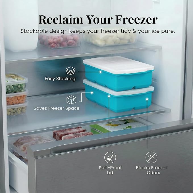 KitchFort Large Silicone Ice Cube Tray, Easy Release 2" Big Ice Cubes - Image 5