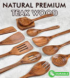 12 Pcs Teak Wooden Utensil Set - Image 2