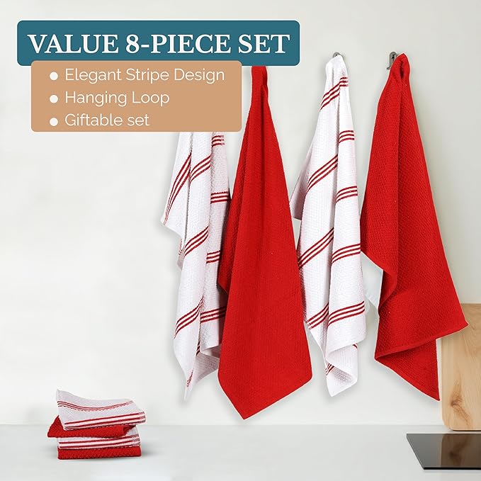 Casa Platino Dish Towels for Kitchen Drying Kitchen Towels – 8 Pc Durable - Image 5