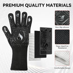 BBQ & Grill Gloves, Oven Gloves, 1472°F Silicone Oven Mitts Heat Resistant - Image 5