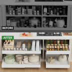 PAKETA 4 Pack Expandable Pull Out Cabinet Organizer, Upgrade 3 Slide Rails - Image 4