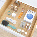 StorMiracle 13 PCS Clear Plastic Drawer Organizers Set, 4 Size Desk Drawer - Image 5