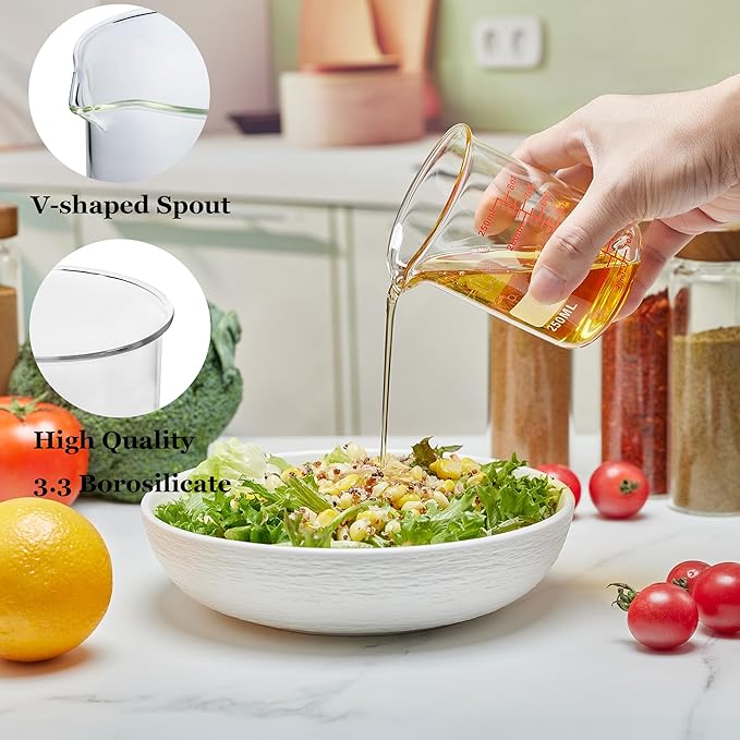 High Borosilicate Glass Measuring Cup Set-V-Shaped Spout，Includes 250ml - Image 2