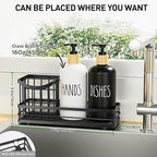 Moforoco Kitchen Dish Soap Dispenser Set, 16OZ Glass Bottle, Hand and Dish Soap - Image 3