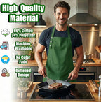 TOSHE Kitchen Apron Waterdrop Resistant Cotton Apron - Image 3