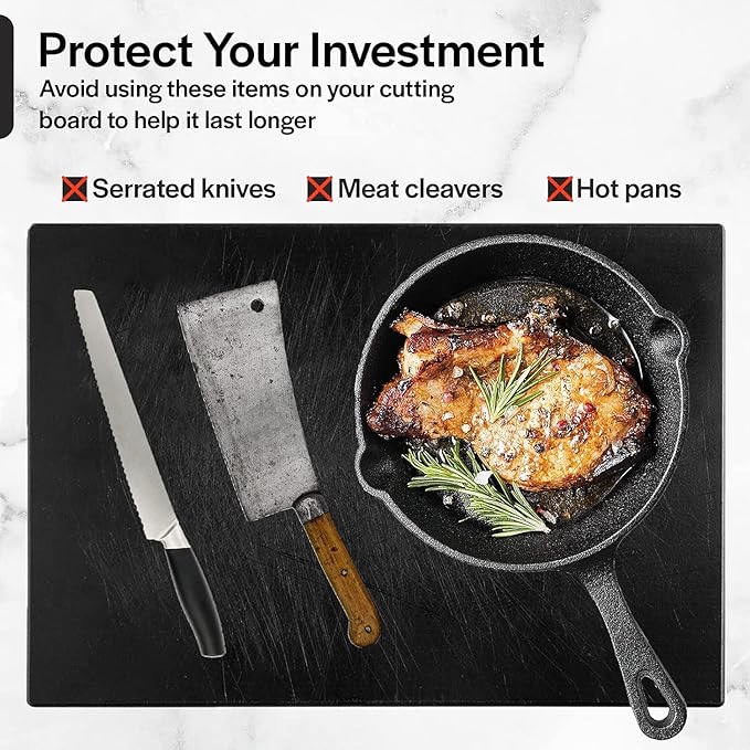 Thirteen Chefs Extra Large 24 x 18 Black Cutting Board - Image 7