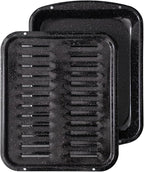 Broiler Pan for Oven Nonstick 16.75” x 13” Porcelain Nonstick Coated by Unknown