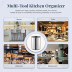 OCS Parts 6.75-Inch Kitchen Utensil Holders | Set of 3 | Stainless Steel - Image 7