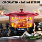 TeamFar 3qt Dutch Oven, Small Enameled Cast Iron Dutch Oven Pot - Image 6
