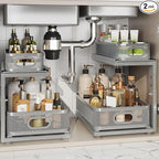 2 Pack 15.5IN-Depth Under Sink Organizer by Corbyles