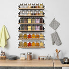 TJ.MOREE 2 Pack Spice Rack Wall Mount Rustic Style Hanging Spice Organizer - Image 7