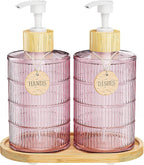 MASADI Soap Dispenser Set with Bamboo Tray, Dish and Hand Soap Lotion Dispenser by masadi