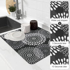 LuxStep Dish Drying Mat Super Absorbent Kitchen Counter Mat Rubber Backing - Image 4