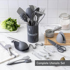COOK WITH COLOR Silicone Cooking Utensils, Kitchen Utensil Set, Cooking Utensils - Image 3