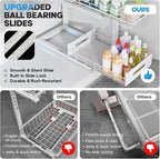 Under Sink Organizer Upgrade To Professional Rails, 2-Tier Dual Pull Out - Image 3