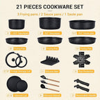 Ammeloo 21 Pcs Pots and Pans Set Non Stick, Ceramic Kitchen Cookware Set - Image 2
