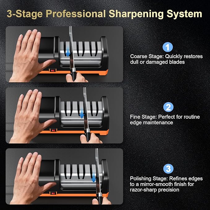 Knife Sharpener Electric for Kitchen Knives, - Image 7