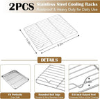E-far Baking Sheet with Wire Rack, Stainless Steel Cookie Sheets Pan & Cooling - Image 3