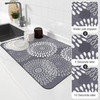 LuxStep Dish Drying Mat Super Absorbent Kitchen Counter Mat Rubber Backing - Image 4