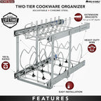 Rev-A-Shelf 2-Tier Kitchen Cabinet Pullout 11.75" Cabinet Organizer - Image 2