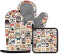 Cute Cat Oven Mitts and Pot Holders Sets 3PCS, Cat Silicone Heat Resistant Oven by Unknown