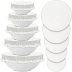 Patelai 10 Pcs Bowl Covers Reusable in 5 Size Stretch Cloth Fabric Elastic Food by Patelai