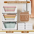 SNSLXH 5 Pack Stackable Closet Storage Basket, Space-Saving Clothes Storage - Image 5