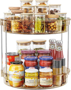 LAMU 12inch 2 Tier Lazy Susan Turntable Organizer Rotating Spice Rack by YourHome-OrganizationHelper