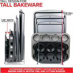 Stock Your Home Chrome Extra Tall Steel Baking Pan Organizer Rack - Image 5