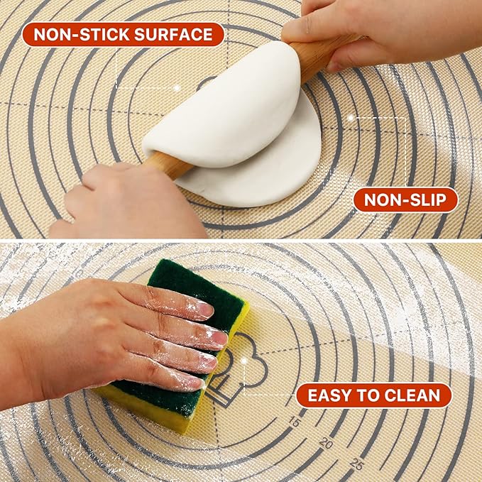 Silicone Pastry Mat, Oven Liner, Fondant/Pie Crust Mat - Image 5