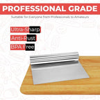 Bench Scraper for Baking, Food Scraper Stainless Steel Blade Dough Cutter - Image 6