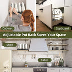 ROOHUA Pot Rack -Expandable Pan Organizer - Image 6