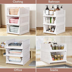 4 Pack Folding Closet Organizers Storage Box, Stackable Storage Bins, Plastic - Image 7