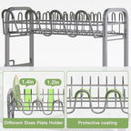 romision 2 Tier Compact Stainless Steel Dish Drainers Drying Rack - Image 5
