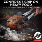 Kitchen Tongs with Silicone Tips Set of 3 Heat Resistant Tongs - Image 3
