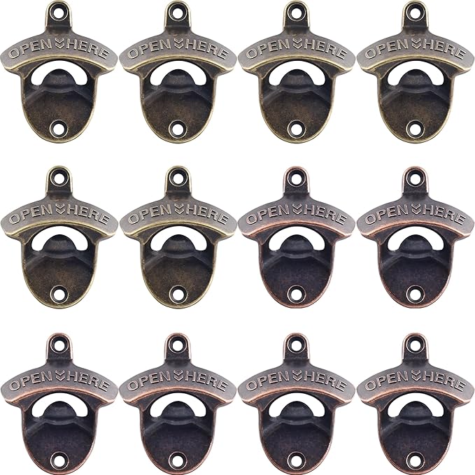 12 PCS Beer Bottle Opener Wall Mount, Post Mount Bottle Cap Openers Bulk by Wallmountedbottleopener