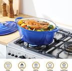 Velaze 7.5 QT Enameled Oval Dutch Oven Pot - Image 6