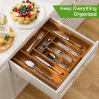 Pipishell Bamboo Expandable Drawer Organizer - Image 3