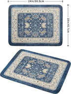 Blue Boho Dish Drying Mat for Kitchen Counter 18x24 Inch Fast Dry Drying Pad - Image 2