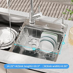 JAQ Over Sink Dish Drying Rack for Small Sink, Compact Expandable 14.25"–22.44" - Image 7