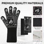 BBQ & Grill Gloves, Oven Gloves, 1472°F Silicone Oven Mitts Heat Resistant - Image 5