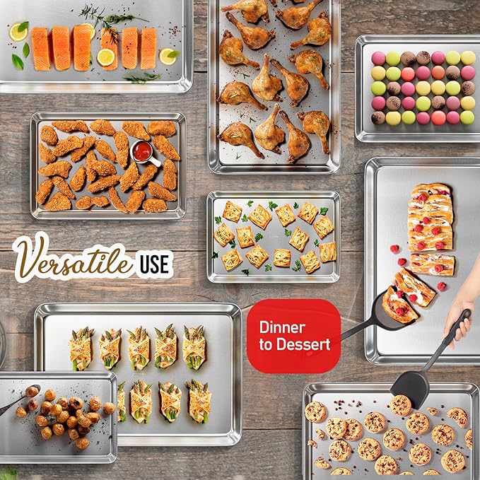 Eatex Aluminum Baking Sheet Set, 4 Pack Cookie Sheets, Warp & Rust Resistant - Image 7