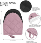 Short Oven Mitts, Heat Resistant 500°F, Silicone Grip Kitchen Gloves, Non-Slip - Image 2