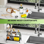 Cisily Large Capacity Kitchen Sink Caddy Organizer, Rustproof Non-Slip Sponge - Image 5
