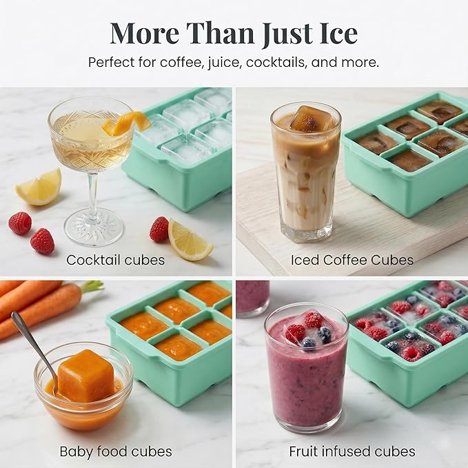 KitchFort Large Silicone Ice Cube Tray, Easy Release 2" Big Ice Cubes - Image 8